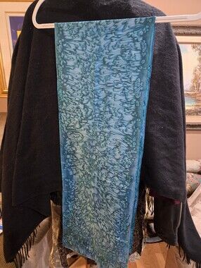 Hand Dyed Patterned Silk Scarf